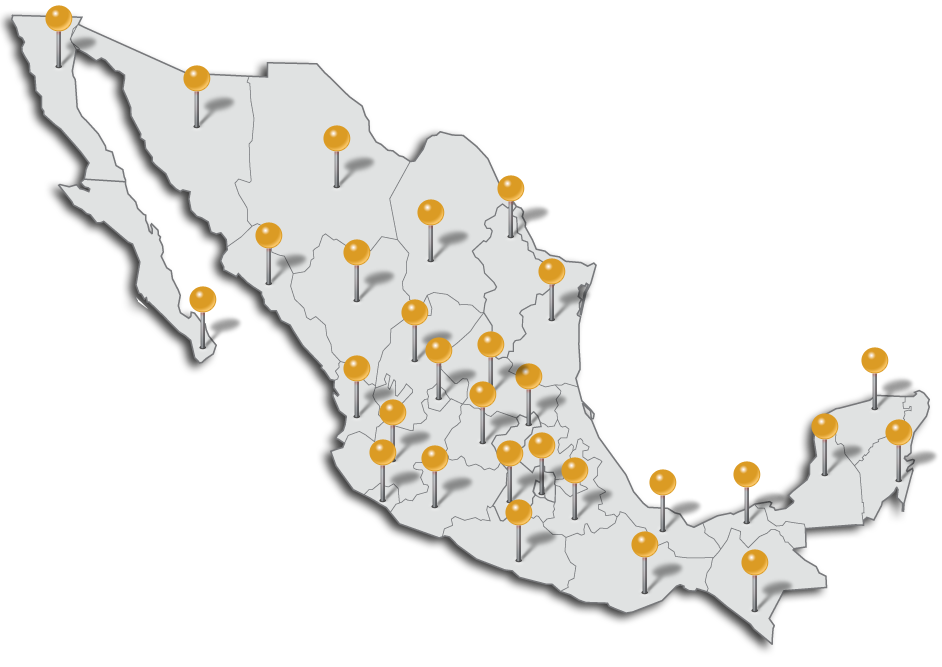 Cobertura de trámites en toda la República Mexicana